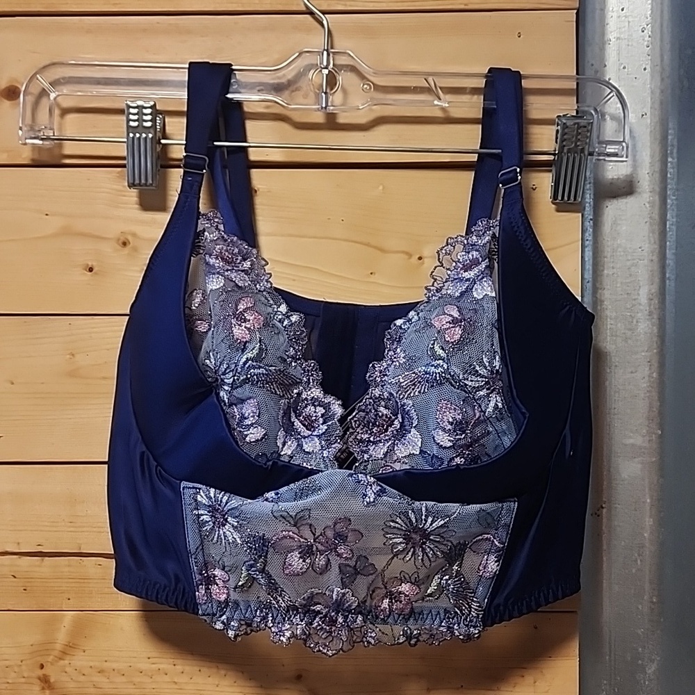 Victoria Secret Corset Women's Size 36C NWT Purple  floral lace